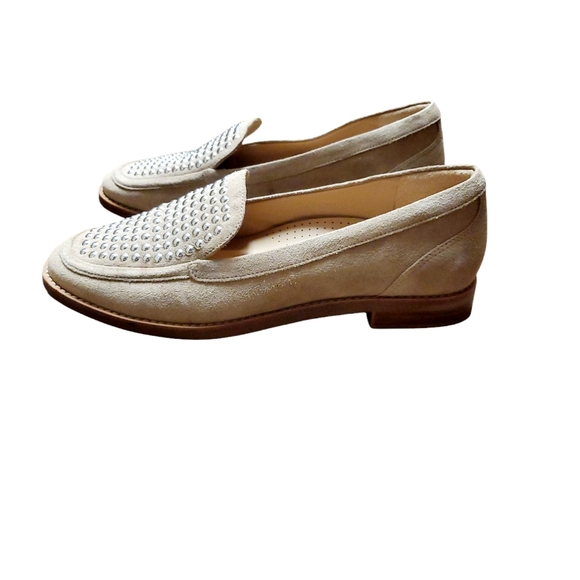 Antonio Melani Womens Tan Suede Silver Studded Loafers Size 10 NWOB - Picture 3 of 7